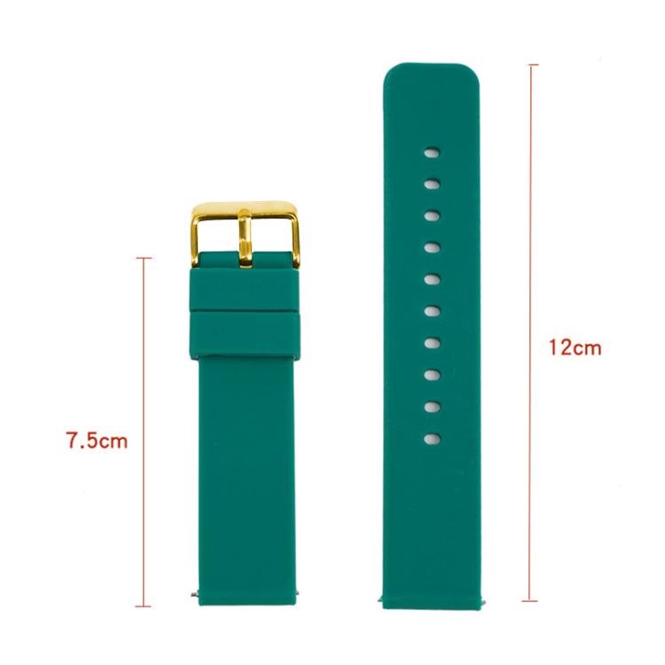 xDfind Stainless Steel Gold Pin Buckle Solid Color Silicone Waterproof Watch Band, 22mm