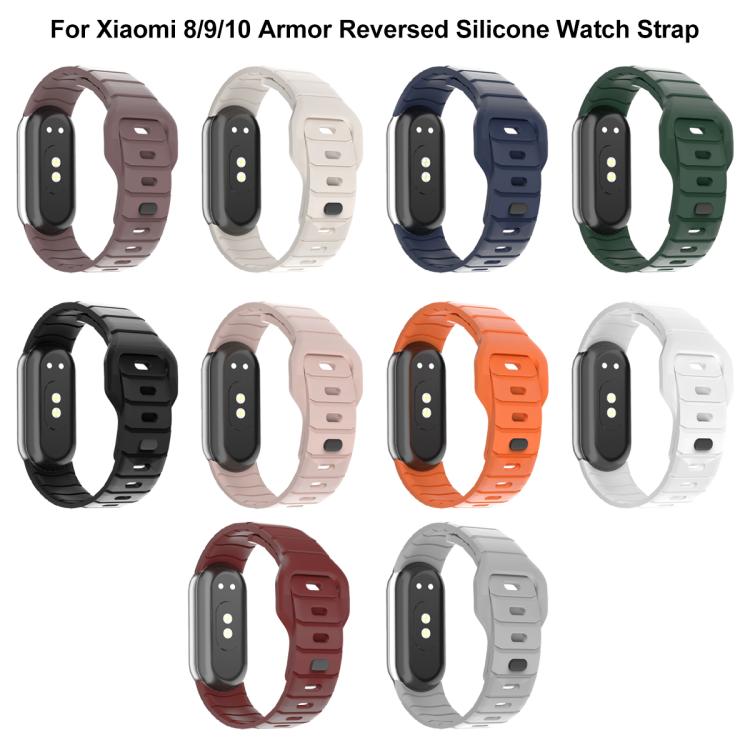 xDfind Armor-Style Reverse Buckle Silicone Watch Band, For Xiaomi Smart Band 10 / 9 / 8