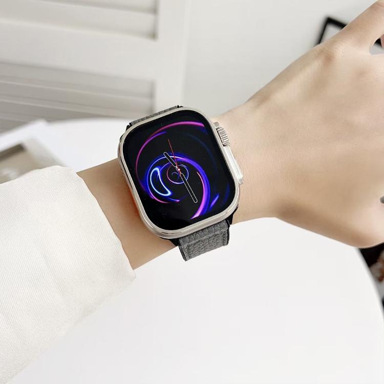 xDfind Litchi Texture Vegan Leather Magnetic Buckle Watch Band, For Apple Watch 38 / 40 / 41 / S11 42mm