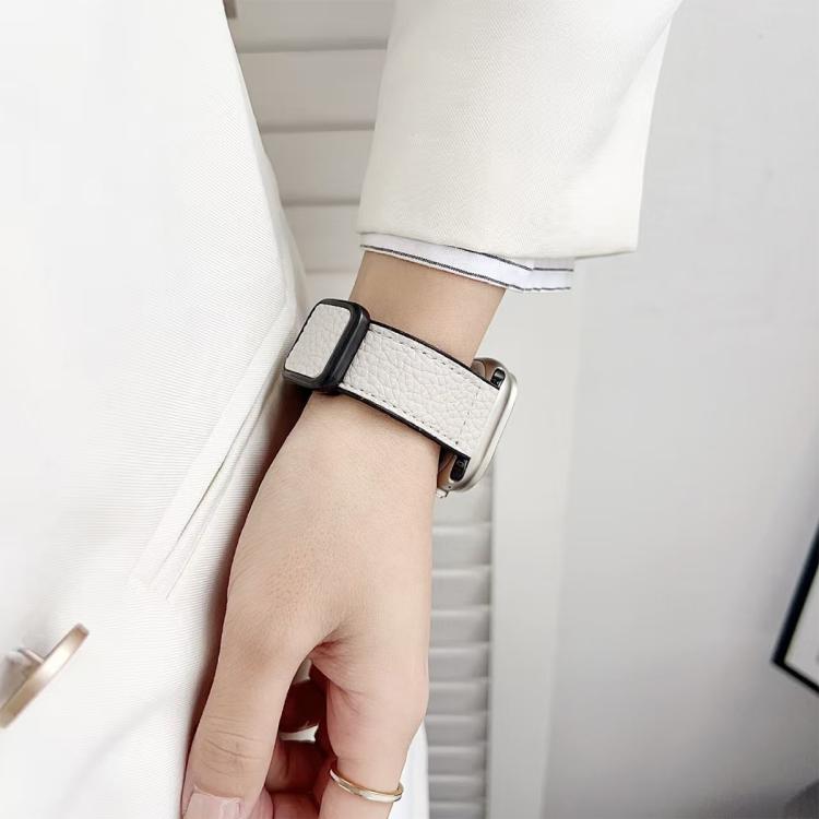 xDfind Litchi Texture Vegan Leather Magnetic Buckle Watch Band, For Apple Watch 42 / 44 / 45 / 46 / 49mm