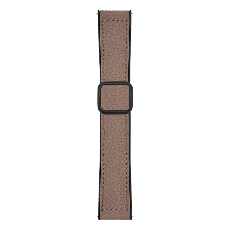 xDfind Flat-head Litchi Texture Vegan Leather Magnetic Buckle Watch Band, 18mm