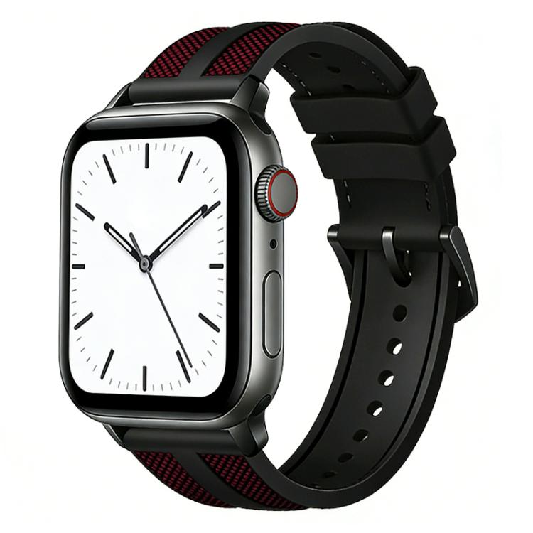 xDfind Flame Hybrid Nylon Braid Silicone Watch Band, For Apple Watch 42 / 44 / 45 / 46 / 49mm