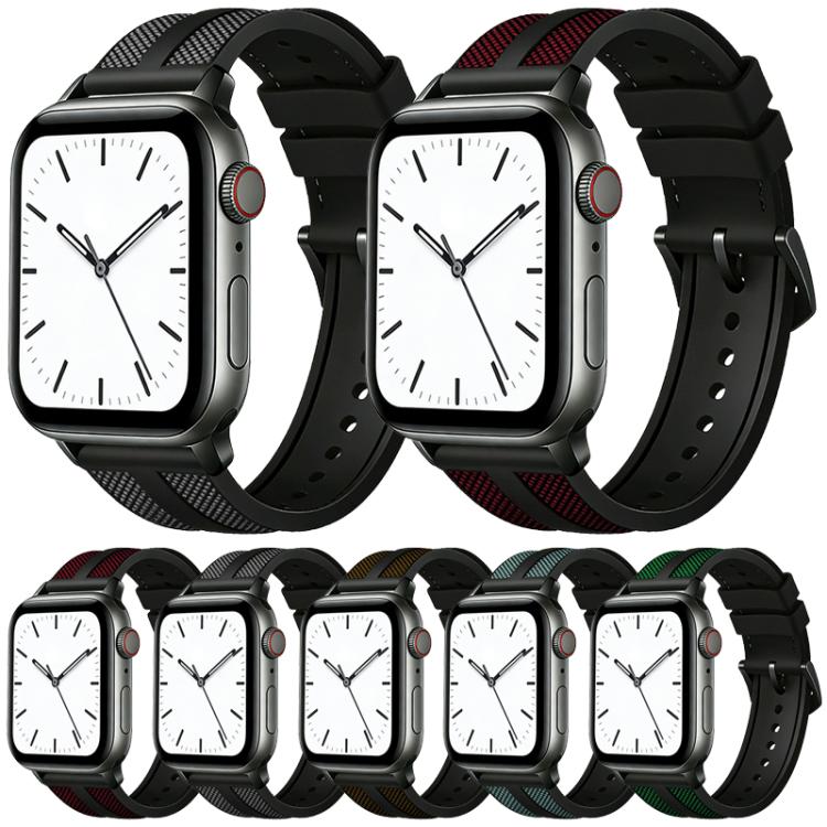 xDfind Flame Hybrid Nylon Braid Silicone Watch Band, For Apple Watch 38 / 40 / 41 / S11 42mm