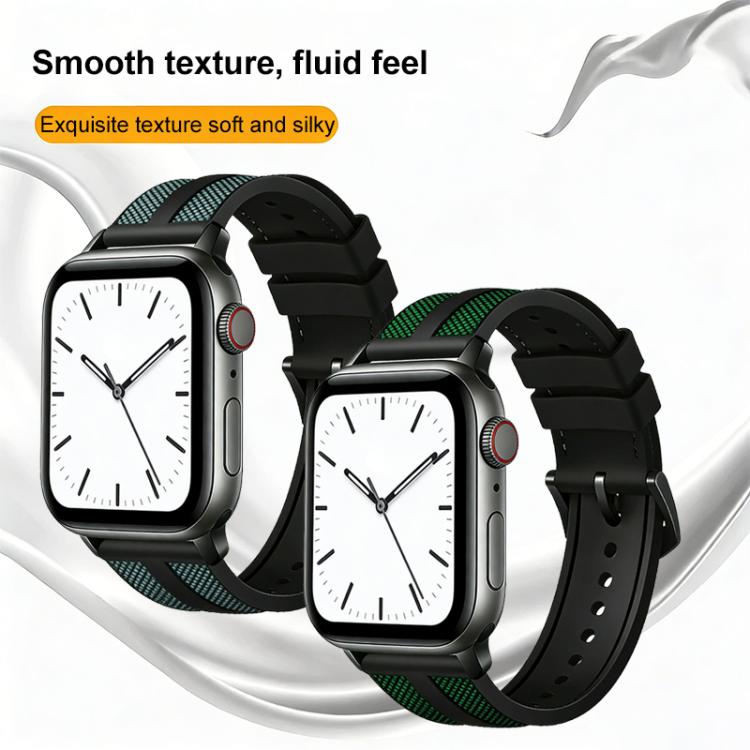 xDfind Flame Hybrid Nylon Braid Silicone Watch Band, For Apple Watch 42 / 44 / 45 / 46 / 49mm