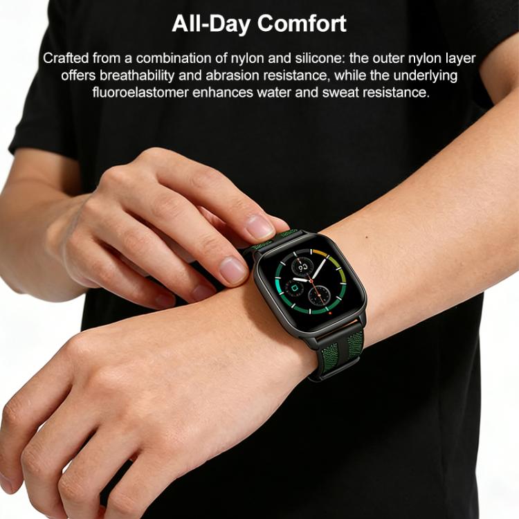 xDfind Flame Hybrid Nylon Braid Silicone Watch Band, For Apple Watch 38 / 40 / 41 / S11 42mm