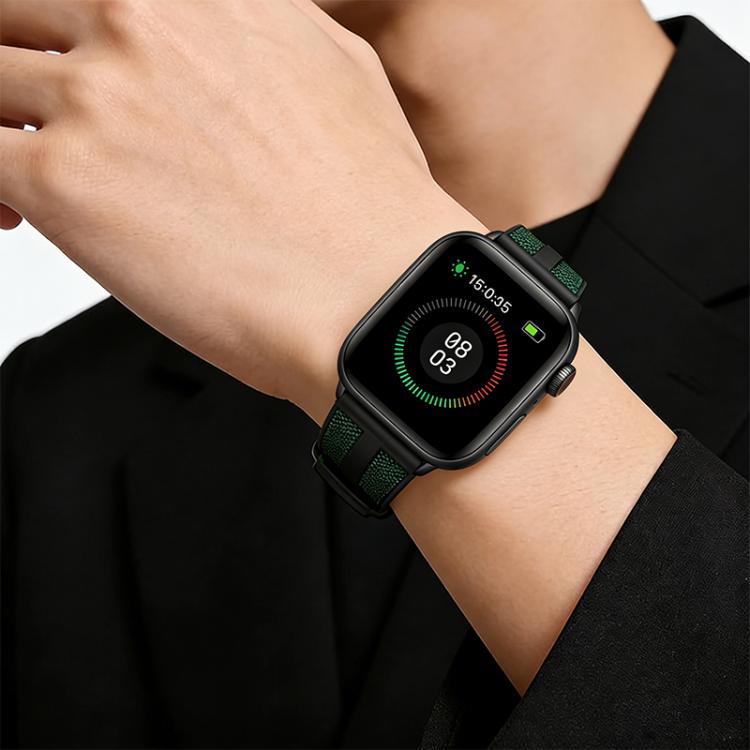 xDfind Flame Hybrid Nylon Braid Silicone Watch Band, For Apple Watch 38 / 40 / 41 / S11 42mm