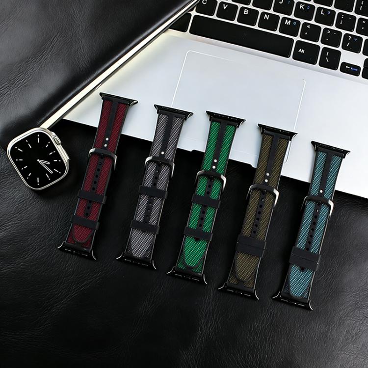 xDfind Flame Hybrid Nylon Braid Silicone Watch Band, For Apple Watch 42 / 44 / 45 / 46 / 49mm