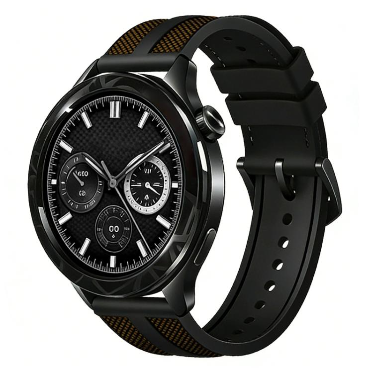 xDfind Flame Hybrid Nylon Braid Silicone Watch Band, 22mm