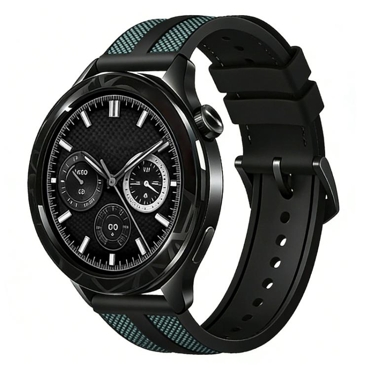 xDfind Flame Hybrid Nylon Braid Silicone Watch Band, 22mm