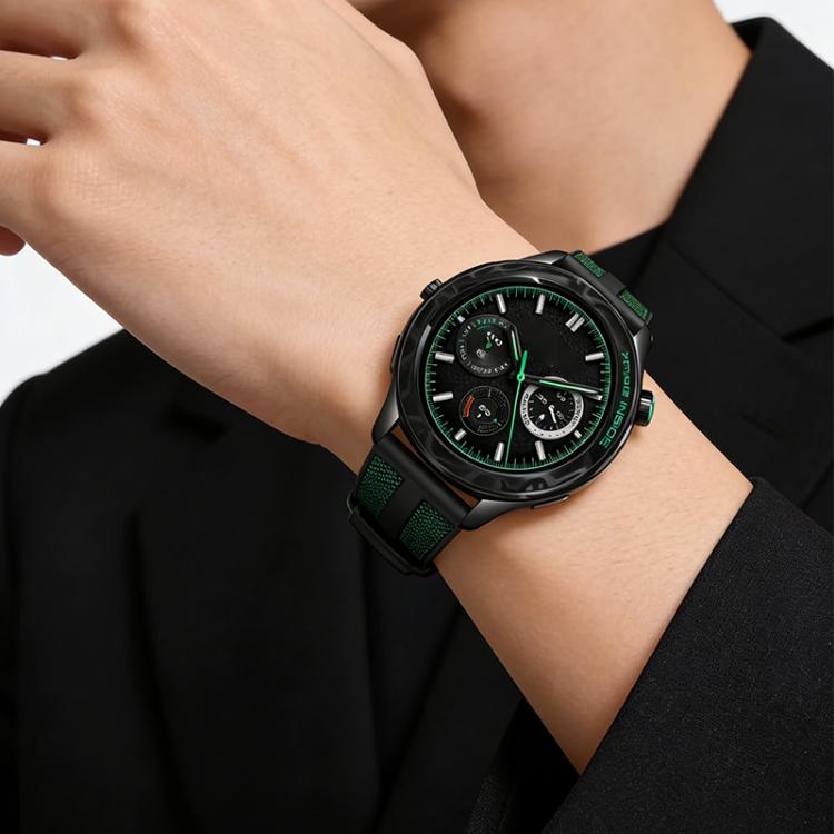 xDfind Flame Hybrid Nylon Braid Silicone Watch Band, 22mm