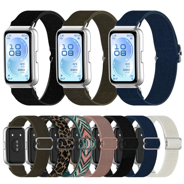 xDfind Stretch Braided Nylon Slide Buckle Watch Band, For Huawei Band 11 Pro / 11