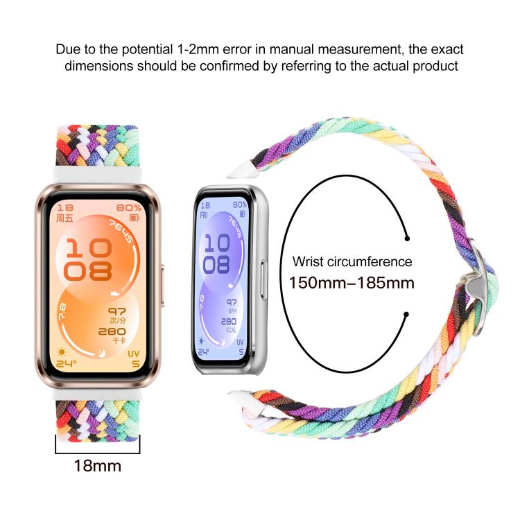 xDfind Adjustable Braided Nylon Slide Buckle Watch Band, For Huawei Band 11 Pro / 11