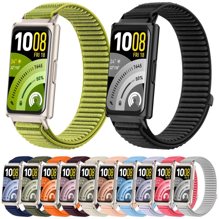 xDfind Woven Nylon Hook And Loop Fastener Metal Interface Watch Band, For Huawei Band 11 Pro / 11