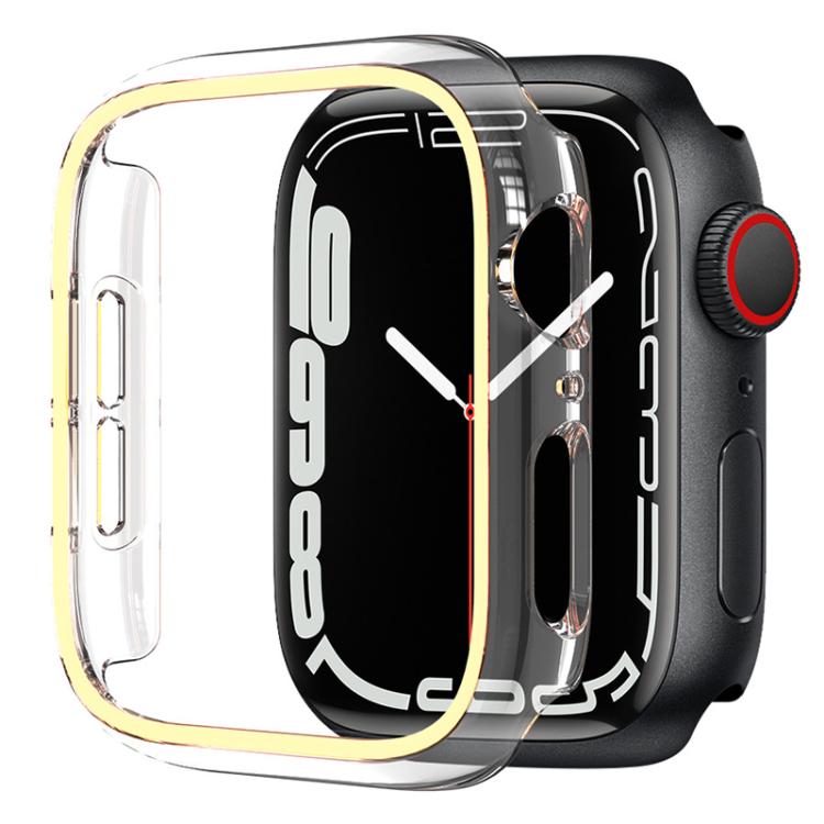 XDfind Transparent Luminous Half Coverage Hollow PC Watch Case, For Apple Watch Series 9 / 8 / 7 45mm