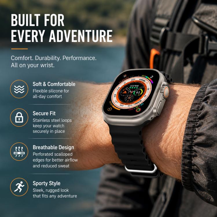 5 Pack xDfind Ocean Silicone Watch Band, For Apple Watch 42 / 44 / 45 / 46 / 49mm, For Apple Watch 38 / 40 / 41 / S11 42mm