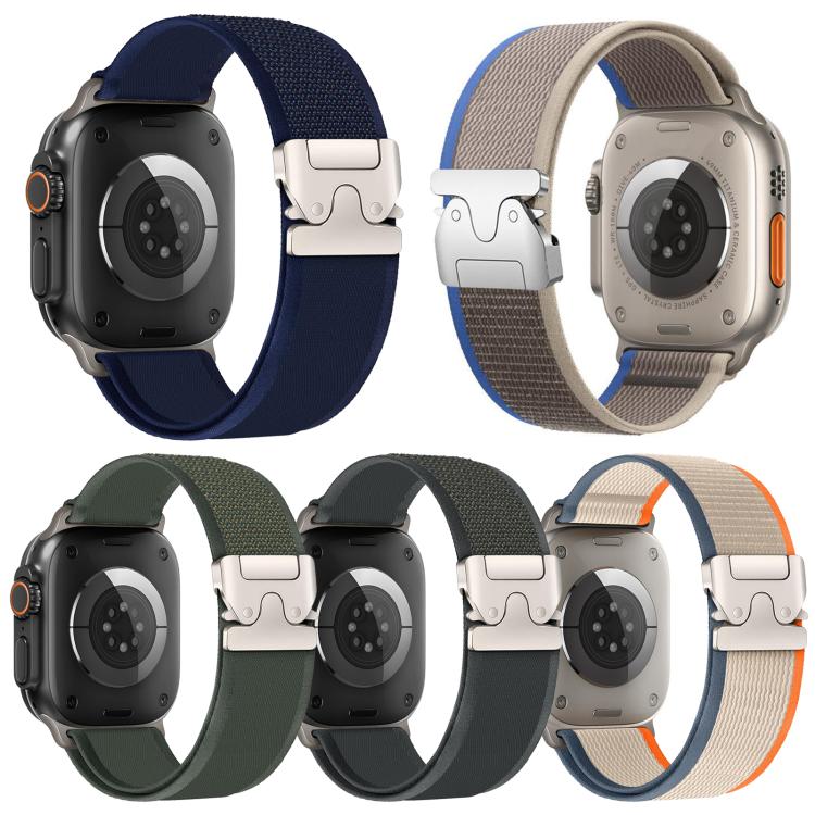 5 Pack xDfind Titanium Buckle Snap Button Loop Nylon Watch Band, For Apple Watch 42 / 44 / 45 / 46 / 49mm, For Apple Watch 38 / 40 / 41 / S11 42mm