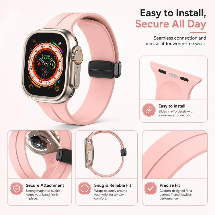 5 Pack xDfind Solid Color Magnetic Buckle Silicone Watch Band, For Apple Watch 42 / 44 / 45 / 46 / 49mm, For Apple Watch 38 / 40 / 41 / S11 42mm