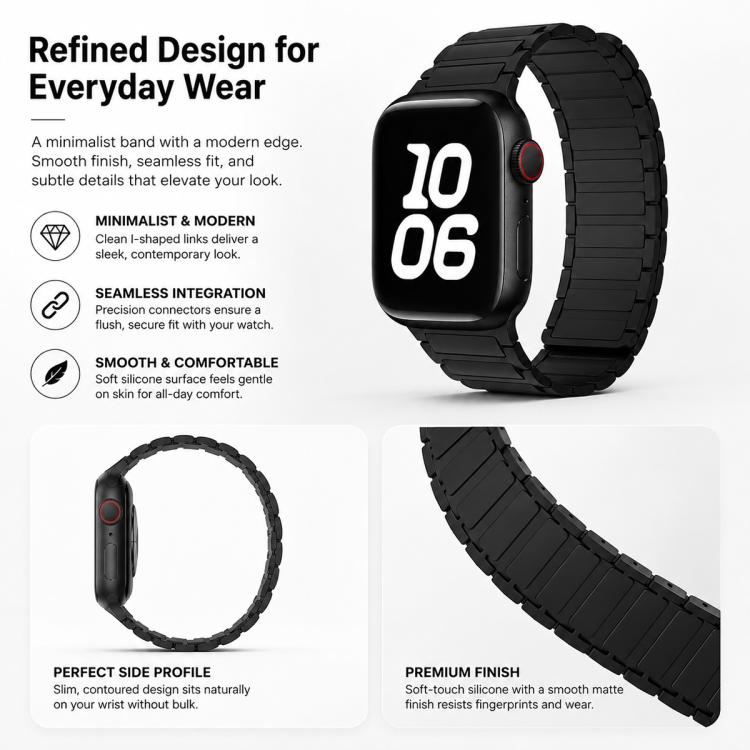 5 Pack xDfind I-shaped Magnetic Silicone Watch Band, For Apple Watch 42 / 44 / 45 / 46 / 49mm, For Apple Watch 38 / 40 / 41 / S11 42mm