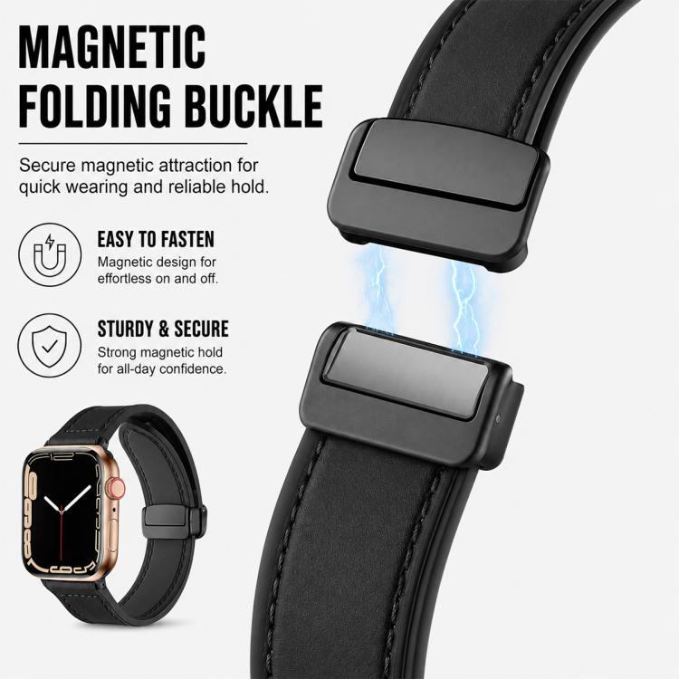 5 Pack xDfind Crazy Horse Pattern Silicone Skin Magnetic Buckle Watch Band, For Apple Watch 42 / 44 / 45 / 46 / 49mm, For Apple Watch 38 / 40 / 41 / S11 42mm