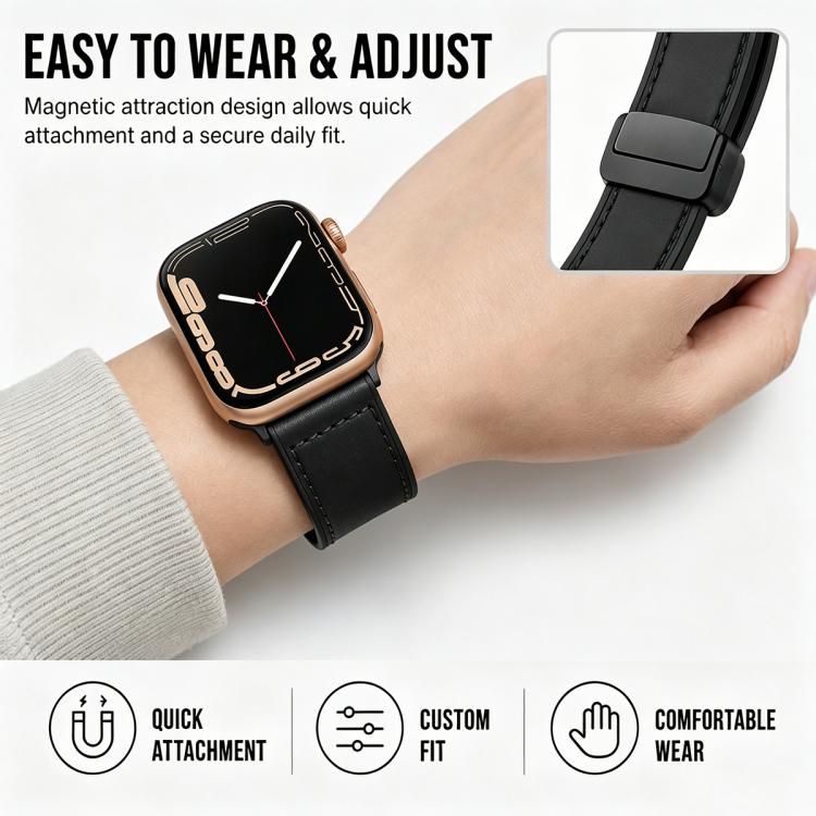 5 Pack xDfind Crazy Horse Pattern Silicone Skin Magnetic Buckle Watch Band, For Apple Watch 42 / 44 / 45 / 46 / 49mm, For Apple Watch 38 / 40 / 41 / S11 42mm