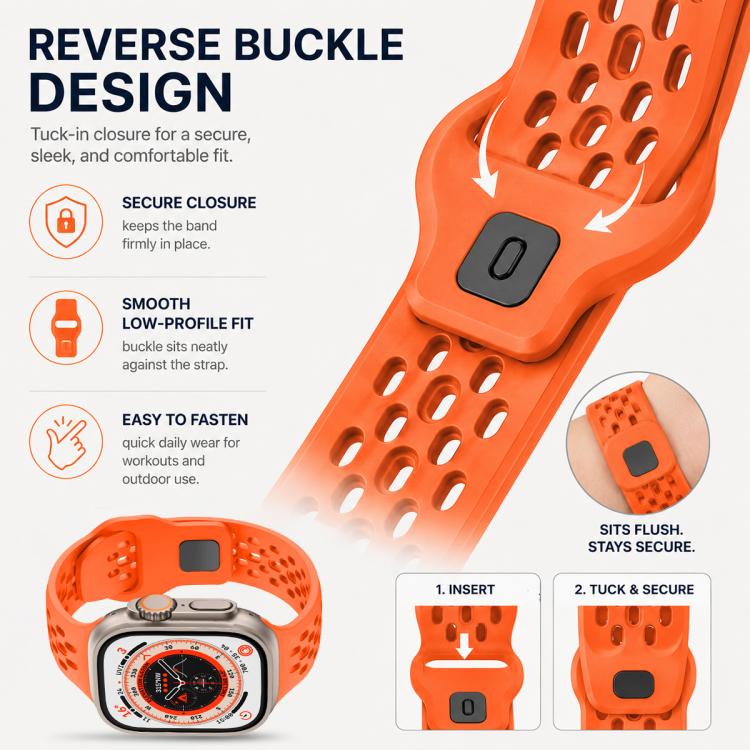5 Pack xDfind Mesh Reverse Buckle Silicone Watch Band, For Apple Watch 42 / 44 / 45 / 46 / 49mm, For Apple Watch 38 / 40 / 41 / S11 42mm