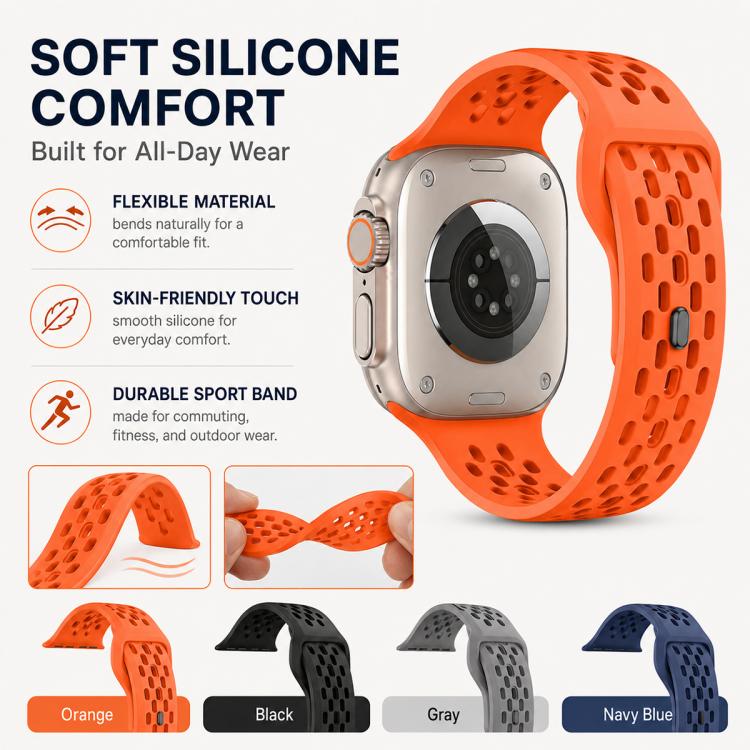 5 Pack xDfind Mesh Reverse Buckle Silicone Watch Band, For Apple Watch 42 / 44 / 45 / 46 / 49mm, For Apple Watch 38 / 40 / 41 / S11 42mm