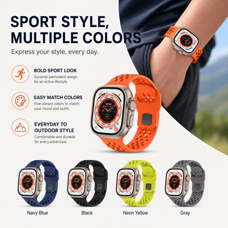 5 Pack xDfind Mesh Reverse Buckle Silicone Watch Band, For Apple Watch 42 / 44 / 45 / 46 / 49mm, For Apple Watch 38 / 40 / 41 / S11 42mm