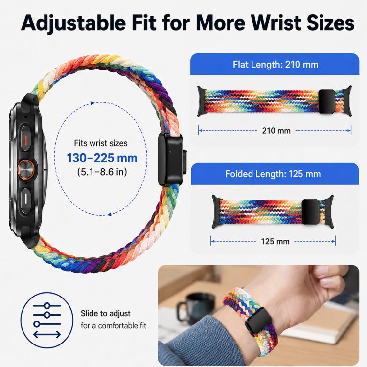 5 Pack xDfind Magnetic Buckle Nylon Braid Loop Watch Band, For Galaxy Watch8 / 8 Classic