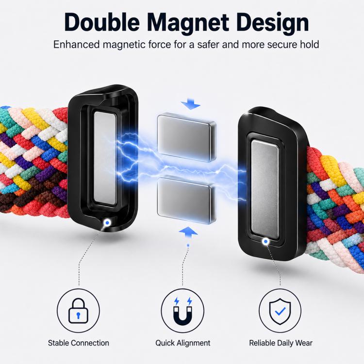 5 Pack xDfind Magnetic Buckle Nylon Braid Loop Watch Band, For Galaxy Watch8 / 8 Classic