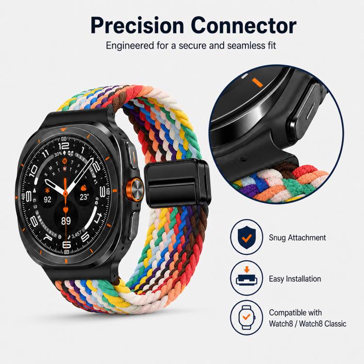 5 Pack xDfind Magnetic Buckle Nylon Braid Loop Watch Band, For Galaxy Watch8 / 8 Classic