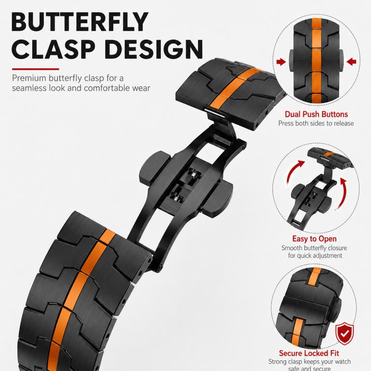 5 Pack xDfind Butterfly Buckle Stainless Steel Watch Band, For Galaxy Watch Ultra / Ultra 2025, For Galaxy Watch8 / 8 Classic