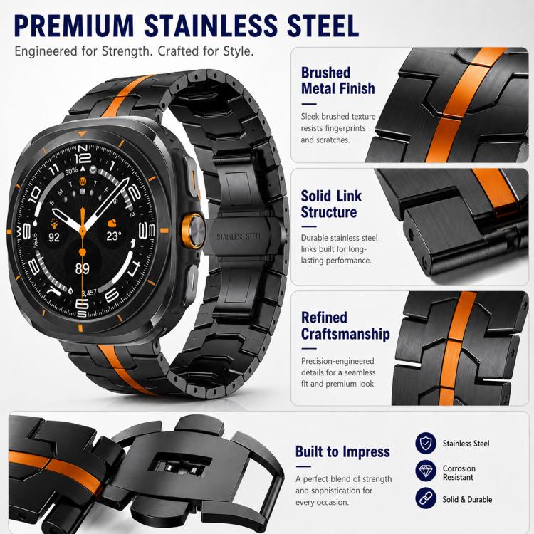 5 Pack xDfind Butterfly Buckle Stainless Steel Watch Band, For Galaxy Watch Ultra / Ultra 2025, For Galaxy Watch8 / 8 Classic