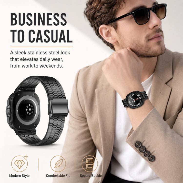 5 Pack xDfind Seven Beads Buckle Stainless Steel Watch Band, For Galaxy Watch8 / 8 Classic