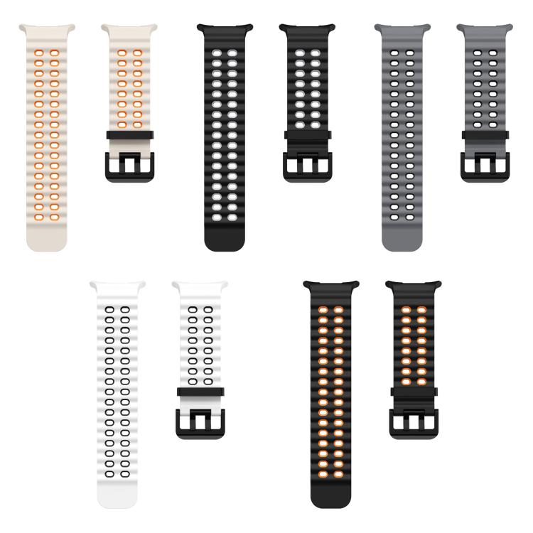 5 Pack xDfind Black Buckle Ocean Two Color Dual-row Hole Silicone Watch Band, For Galaxy Watch Ultra / Ultra 2025