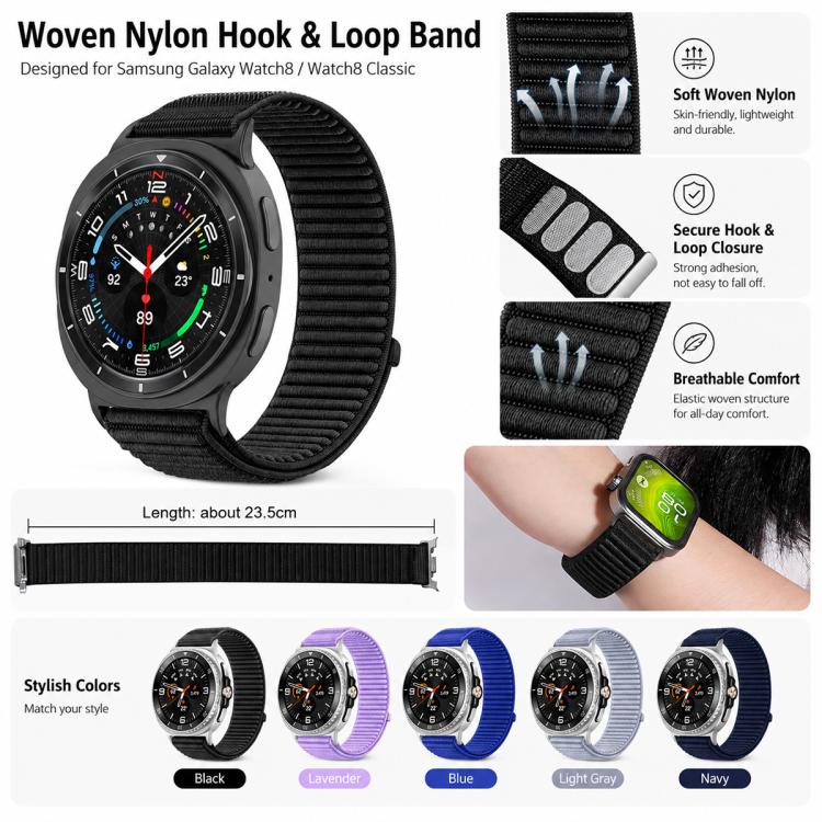 5 Pack xDfind Woven Nylon Hook And Loop Fastener Watch Band, For Galaxy Watch8 / 8 Classic