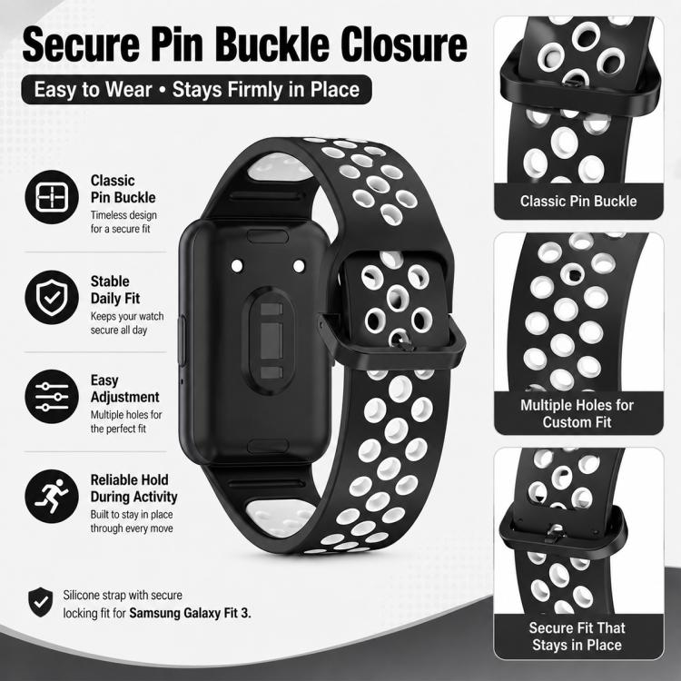 5 Pack xDfind Two Color Silicone Breathable Watch Band, For Galaxy Fit3