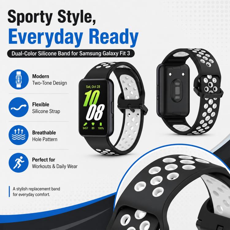 5 Pack xDfind Two Color Silicone Breathable Watch Band, For Galaxy Fit3