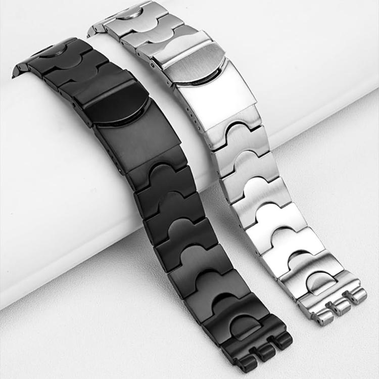 xDfind Crescent-shaped Convex Mouth Steel Watch Band, For Swatch 17mm, For Swatch 19mm