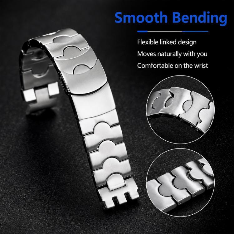 xDfind Crescent-shaped Convex Mouth Steel Watch Band, For Swatch 17mm, For Swatch 19mm
