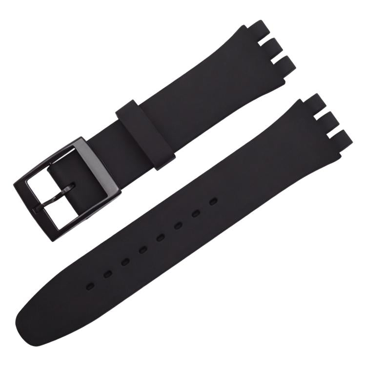 xDfind Convex Mouth Solid Color Silicone Watch Band, For Swatch 17mm