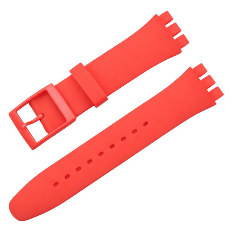 xDfind Convex Mouth Solid Color Silicone Watch Band, For Swatch 17mm