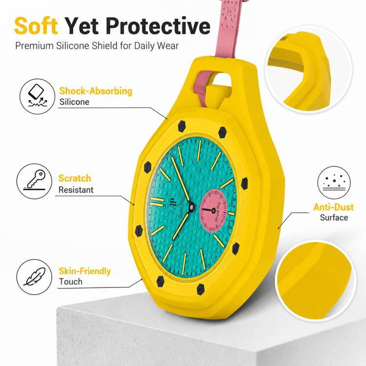 xDfind Full-Coverage Silicone Pocket Watch Case, For Swatch Royal Pop