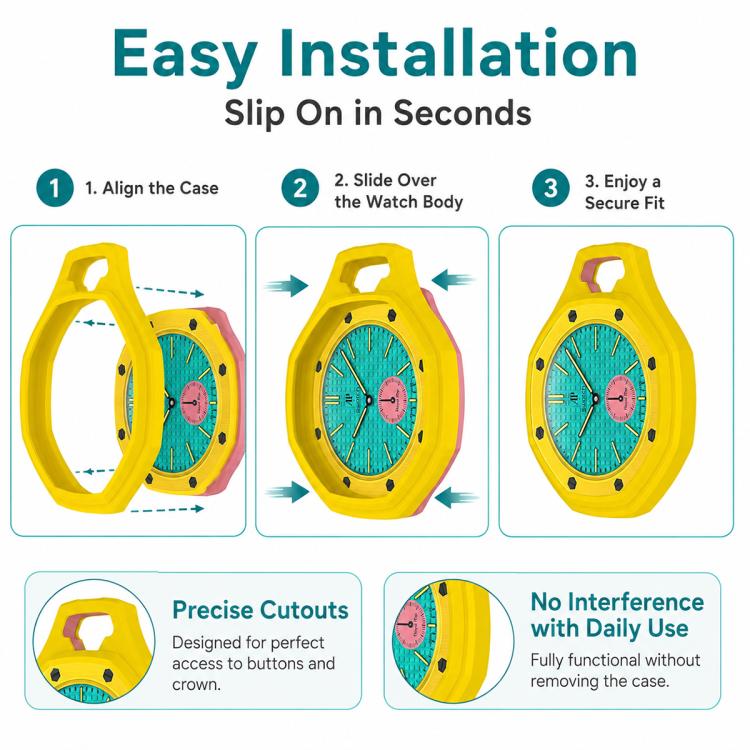 xDfind Full-Coverage Silicone Pocket Watch Case, For Swatch Royal Pop