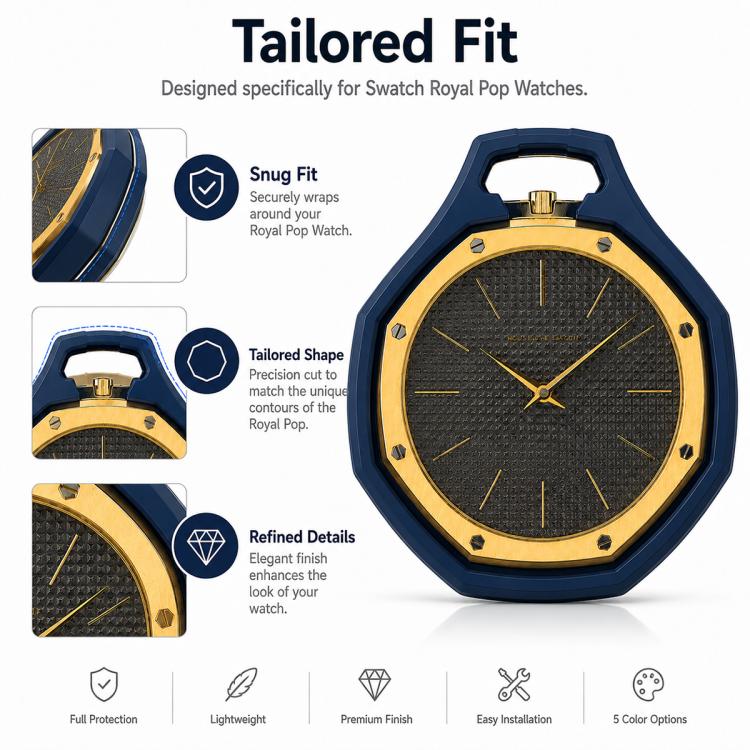 xDfind Solid Color Metal Pocket Watch Case, For Swatch Royal Pop