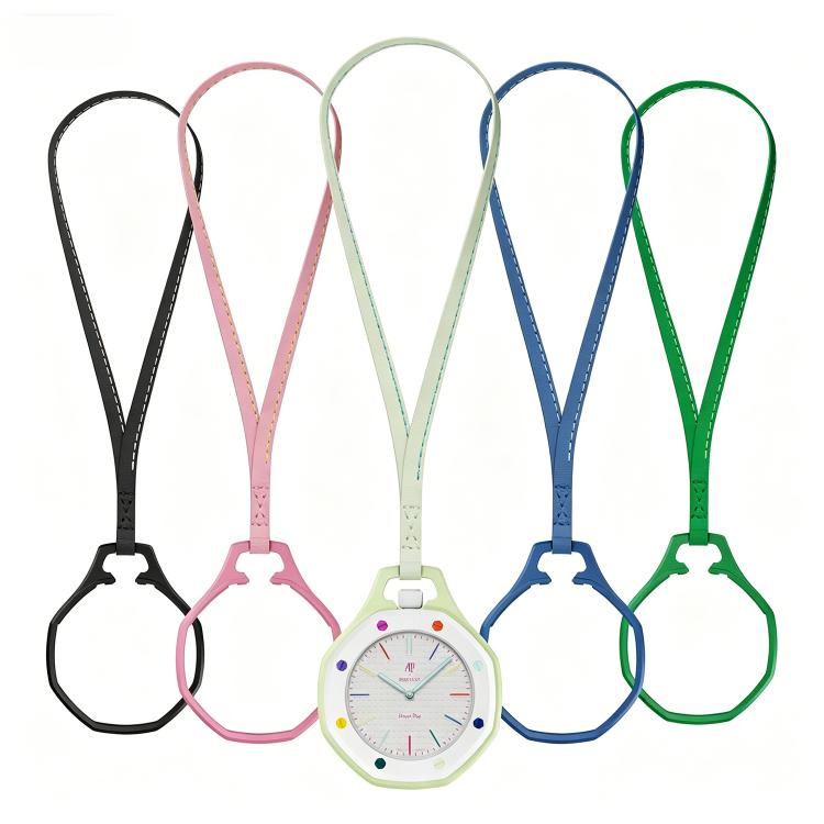 For Swatch Royal Pop xDfind Pocket Watch Calfskin Lanyard and Case, L 42cm