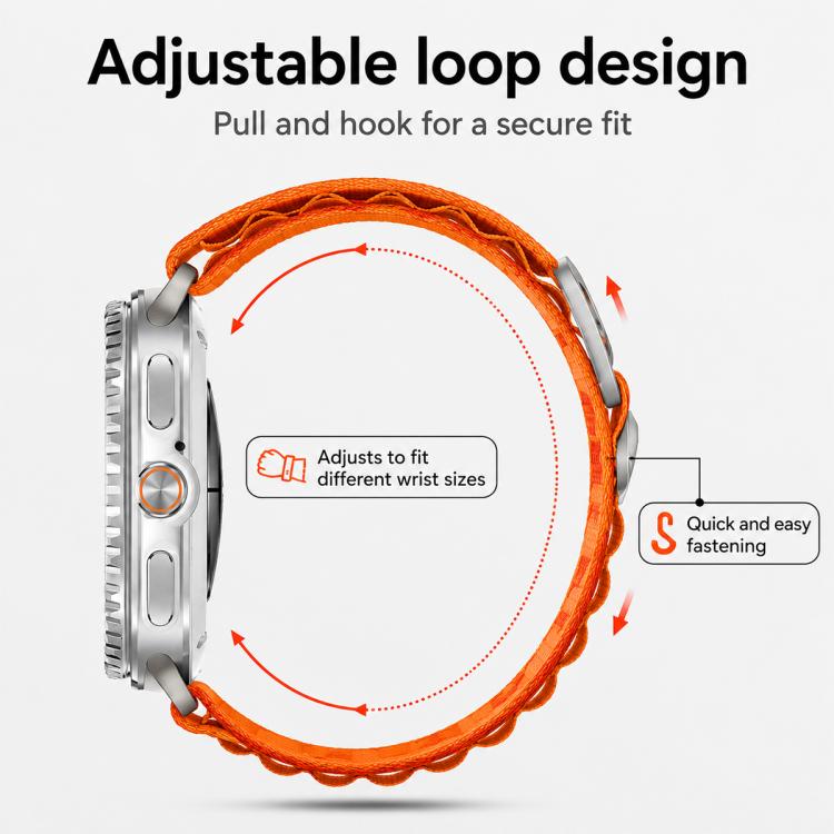 xDfind Silver Buckle Loop Nylon Watch Band, For Samsung Galaxy Watch8 / 8 Classic