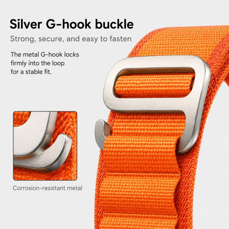 xDfind Silver Buckle Loop Nylon Watch Band, For Samsung Galaxy Watch Ultra 47mm / Ultra 2025