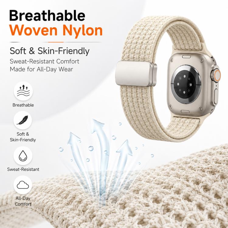 xDfind Magnetic Buckle Nylon Woven Watch Band, For Apple Watch 42 / 44 / 45 / 46 / 49mm