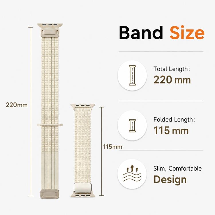 xDfind Magnetic Buckle Nylon Woven Watch Band, For Apple Watch 38 / 40 / 41 / S11 42mm