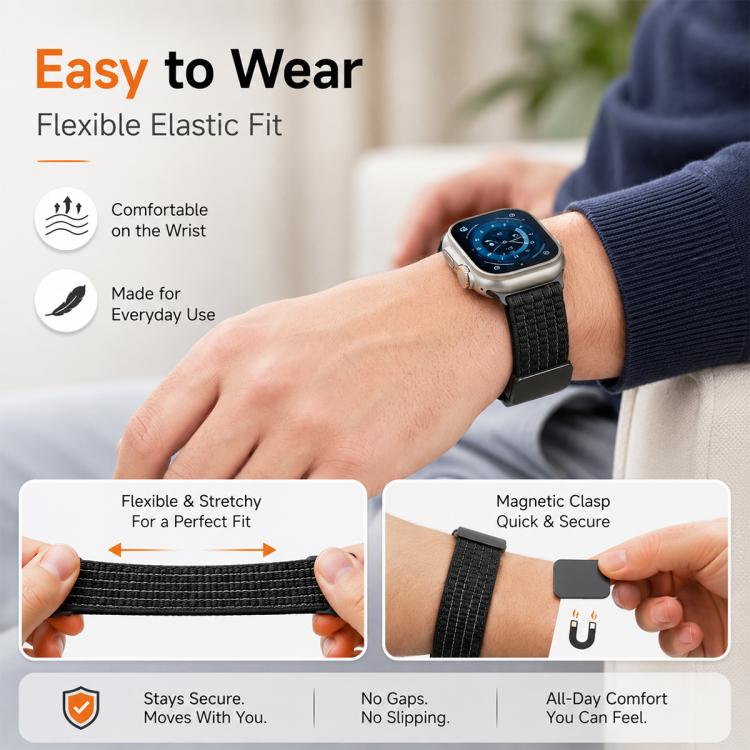 xDfind Magnetic Buckle Nylon Woven Watch Band, For Apple Watch 38 / 40 / 41 / S11 42mm